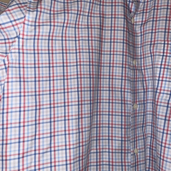 Peter Millar Mens Plaid Short Sleeve Button Down Shirt Size Large 100% Cotton - Picture 2 of 9